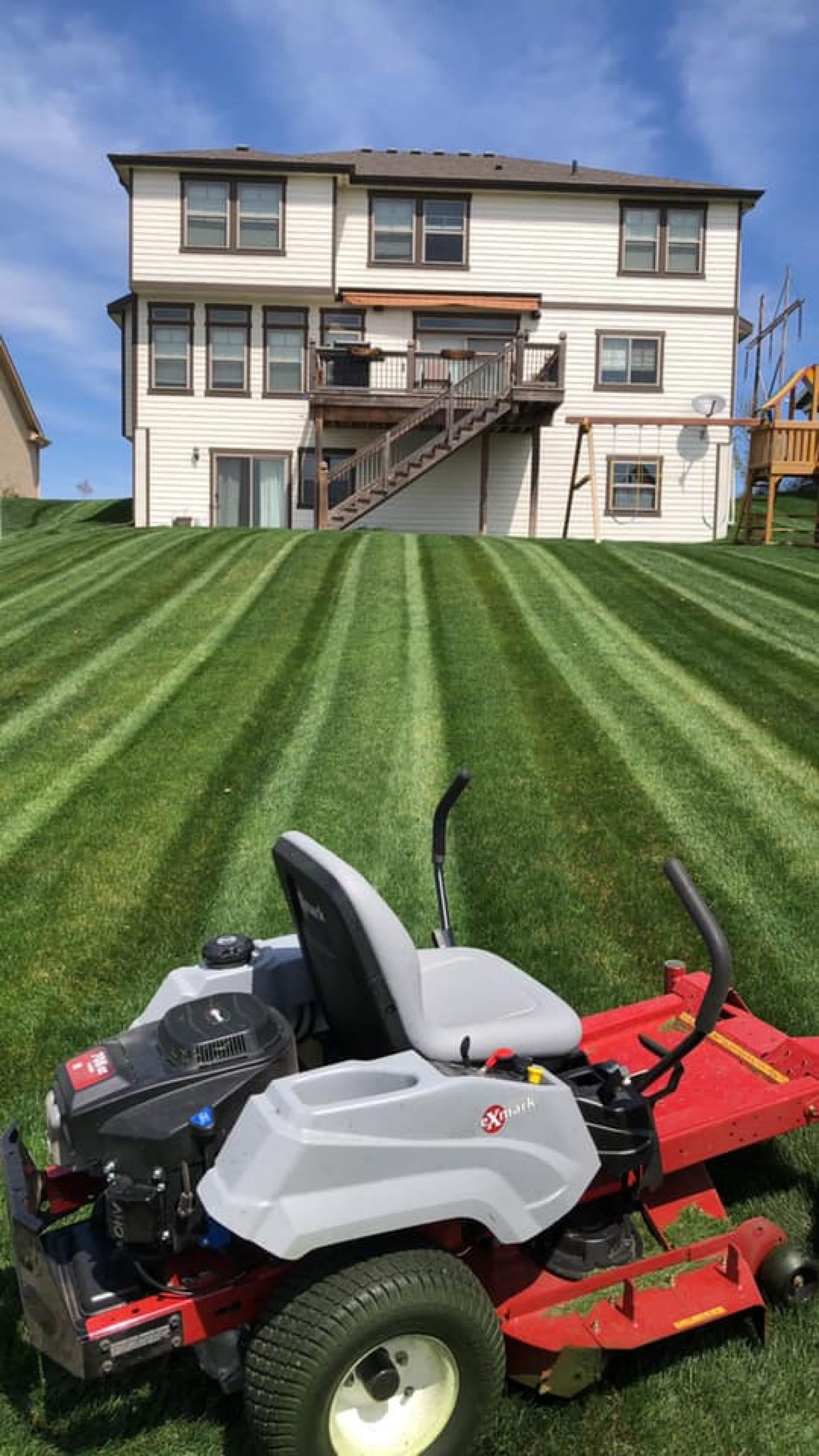 Professional lawn mowing service by LawnCrafters